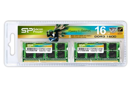 シリコンパワー メモリモジュール 204Pin SO-DIMM DDR3-1600(PC3-12800) 8GB×2枚組