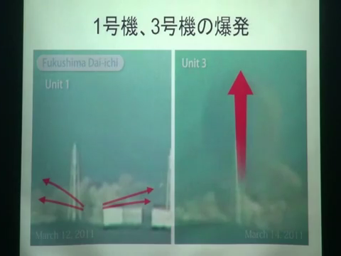 1号機と3号機の爆発