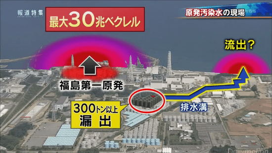 原発の汚染水が排水溝を通って海に流出？