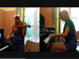 「スーパーマリオブラザーズ」をピアノとバイオリンで再現する金髪美女